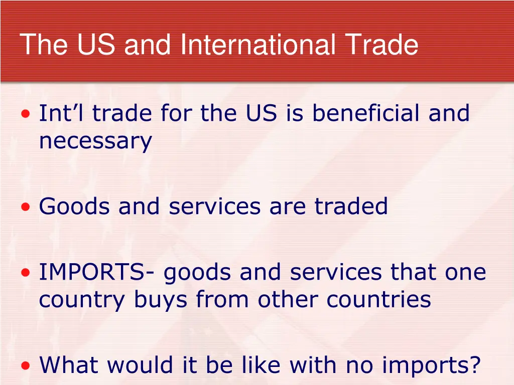 the us and international trade