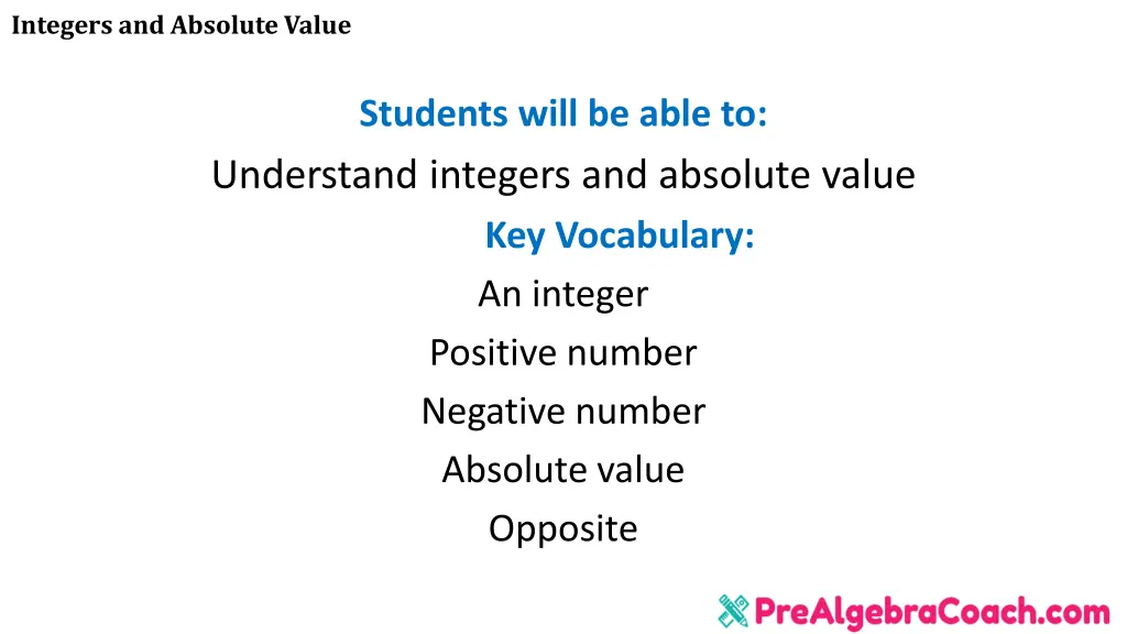 integers and absolute value