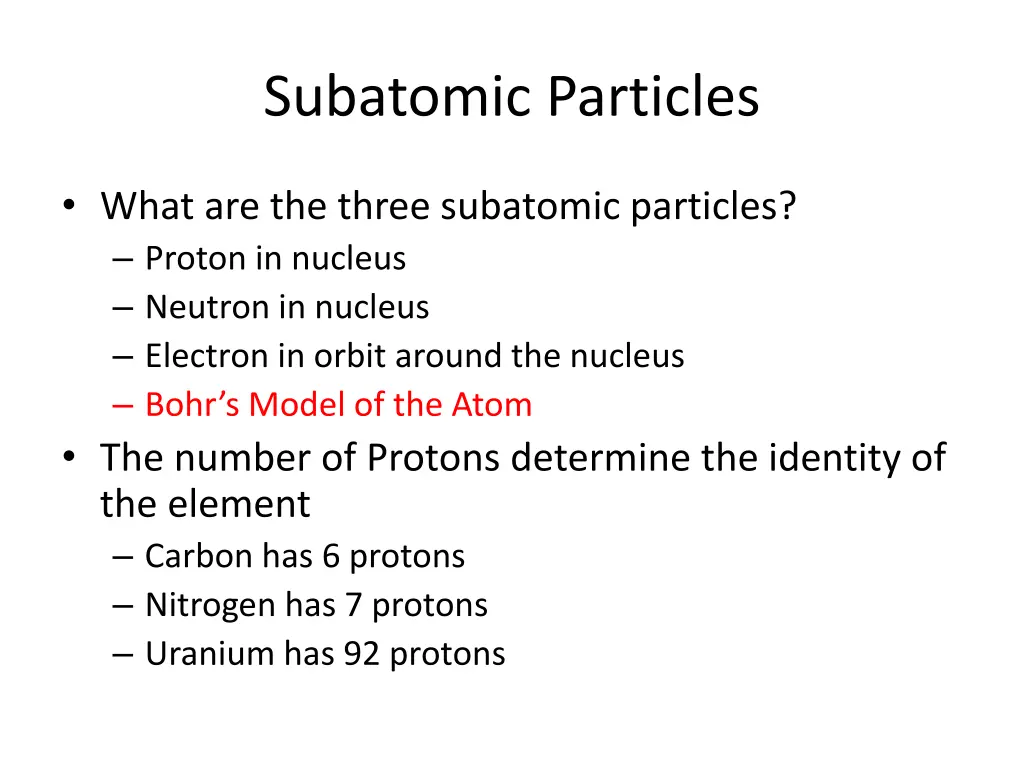 subatomic particles