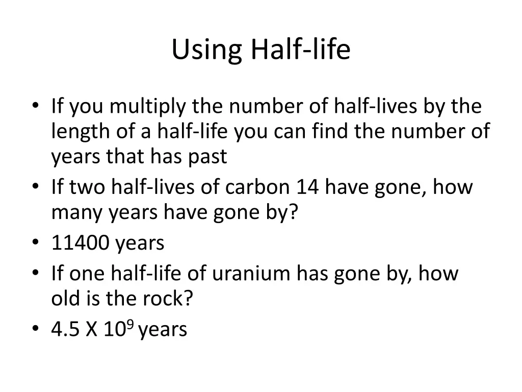 using half life