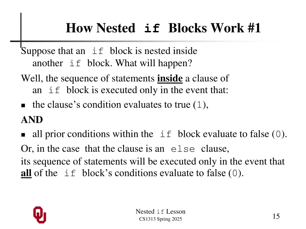 how nested if blocks work 1