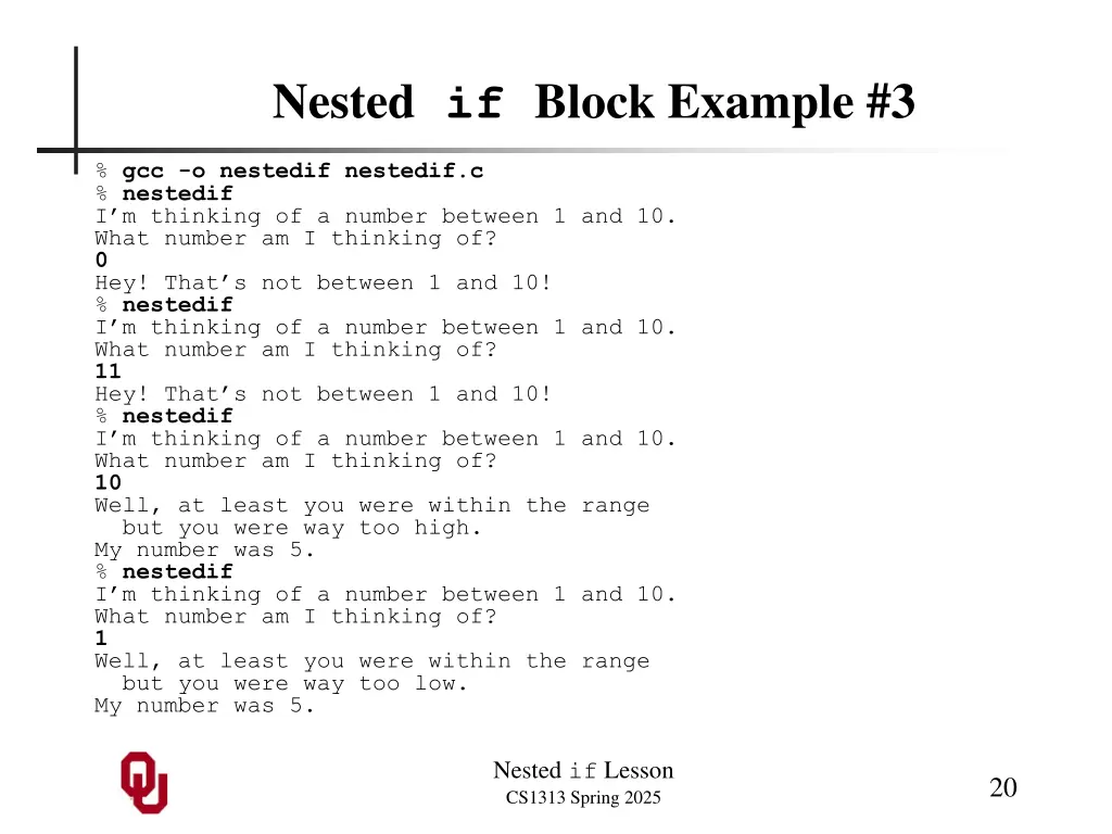 nested if block example 3