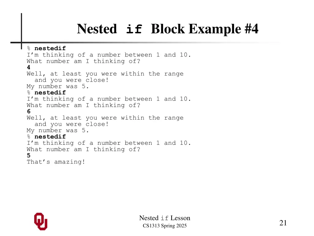 nested if block example 4