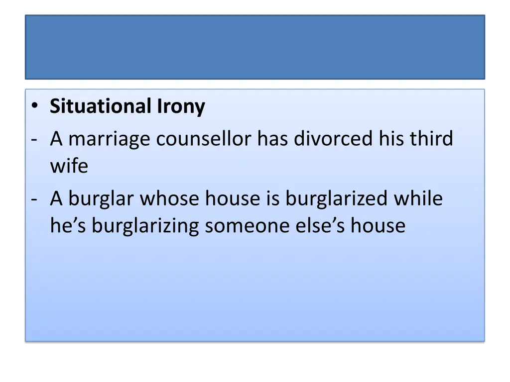 situational irony a marriage counsellor