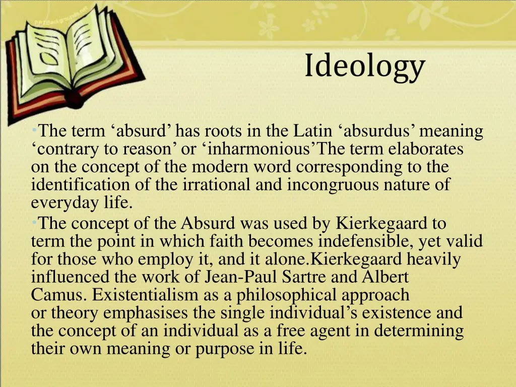 the term absurd has roots in the latin absurdus