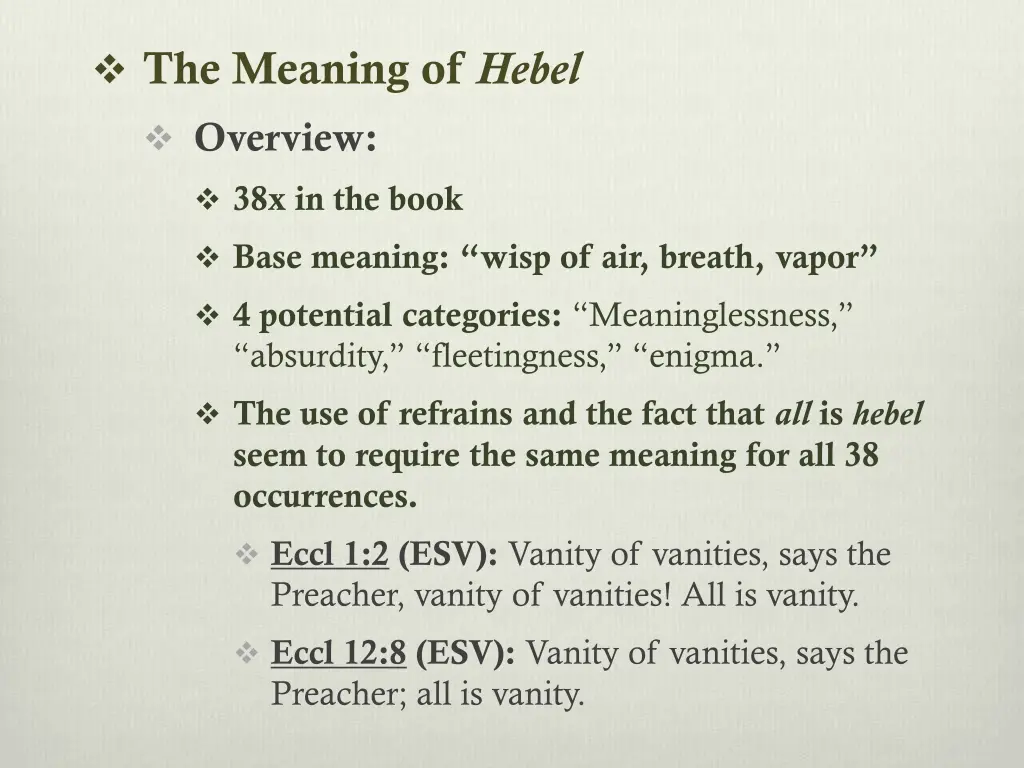 the meaning of hebel
