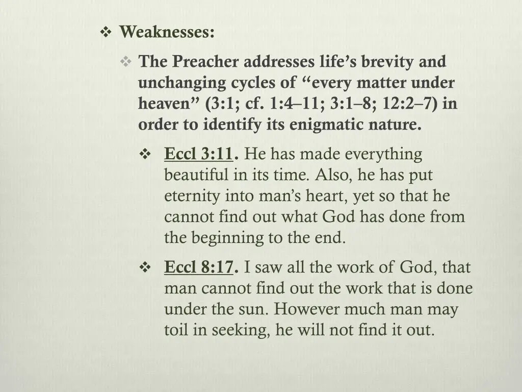weaknesses