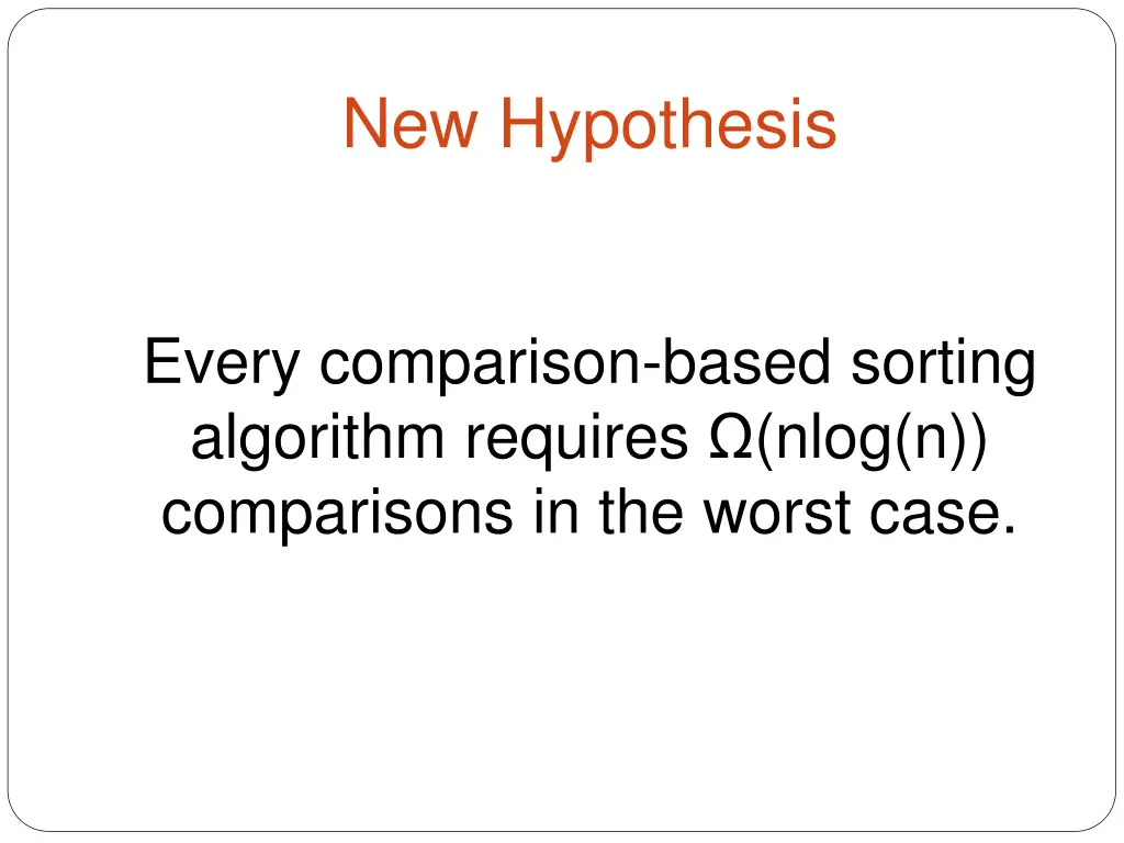 new hypothesis