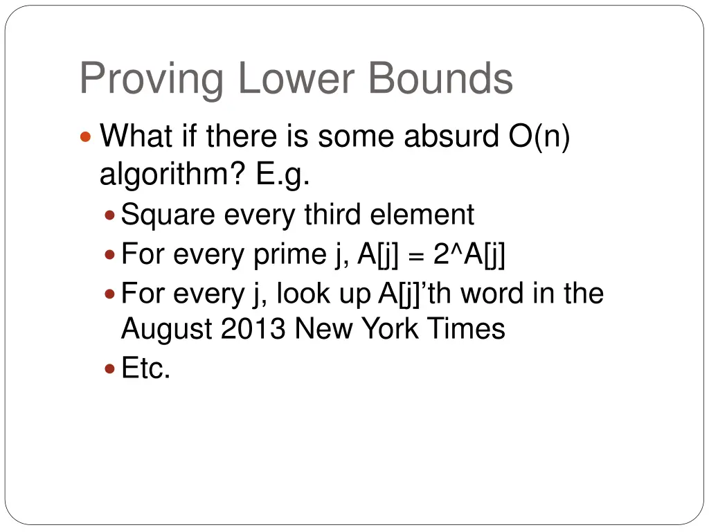 proving lower bounds
