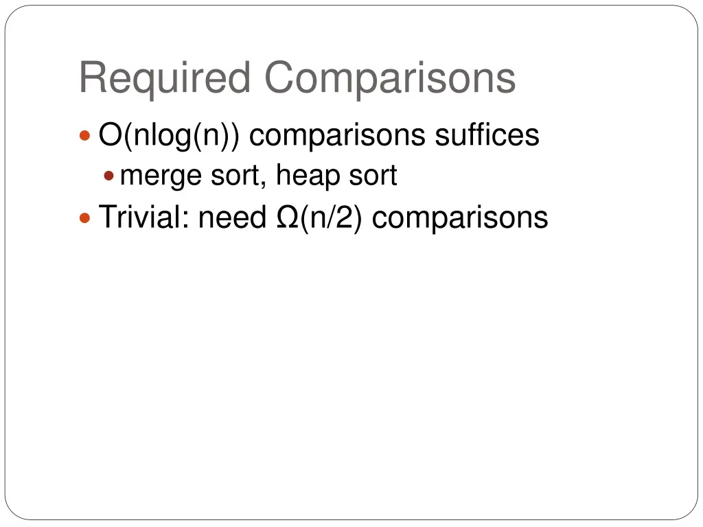 required comparisons