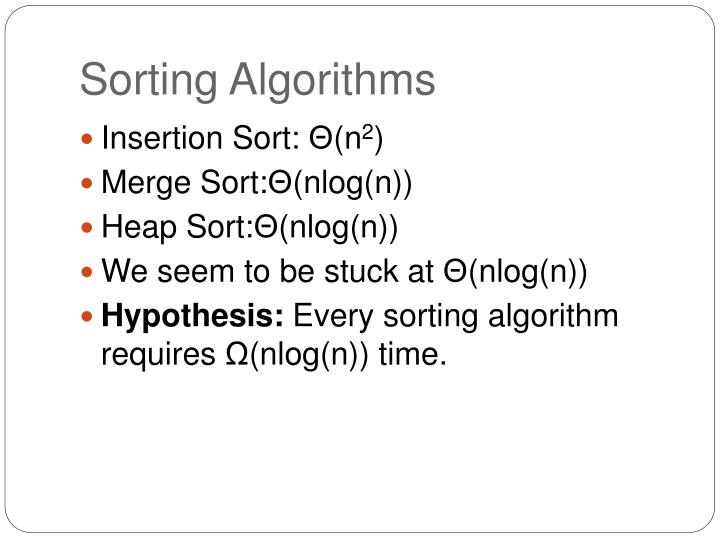 sorting algorithms