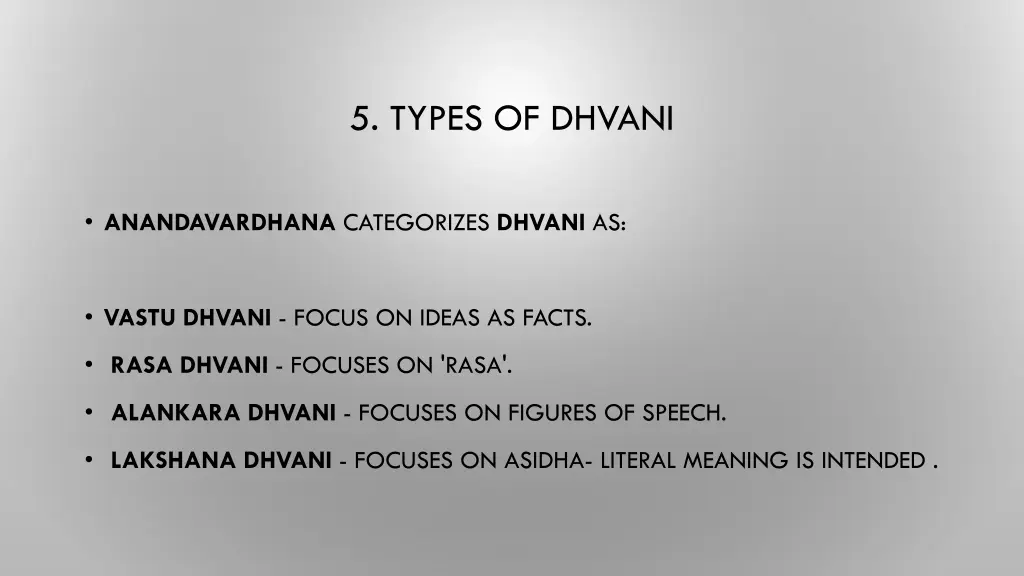 5 types of dhvani