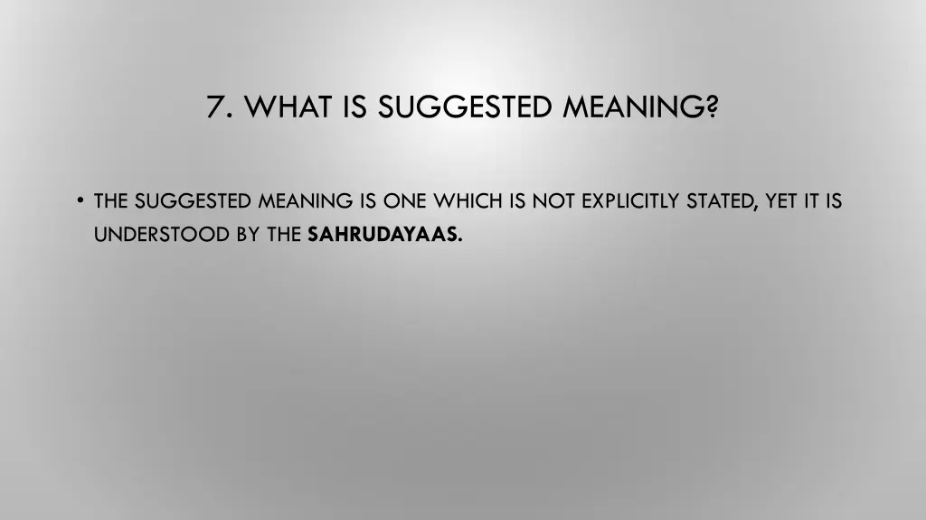 7 what is suggested meaning
