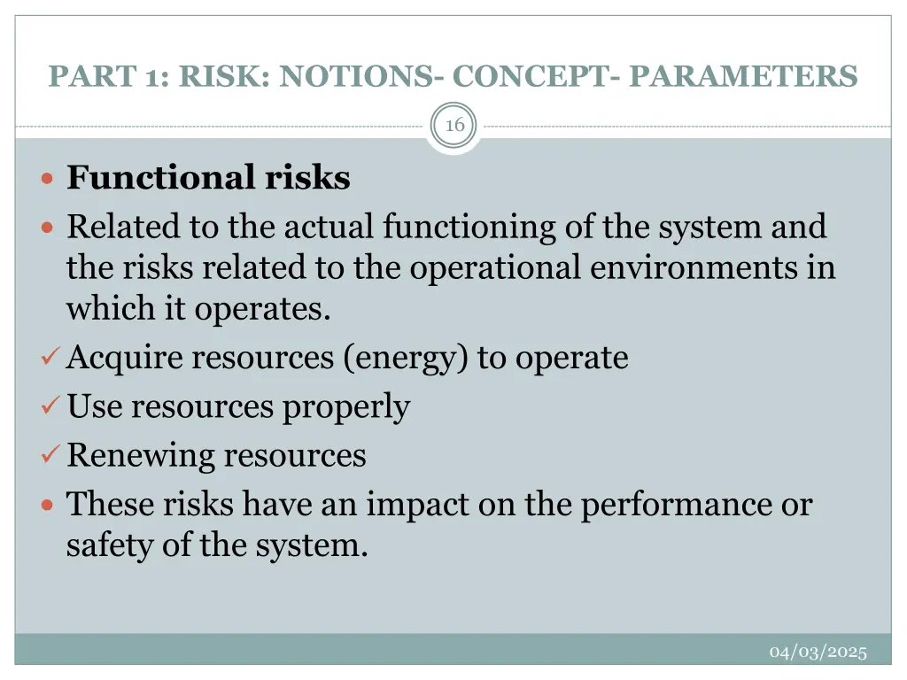 part 1 risk notions concept parameters 14
