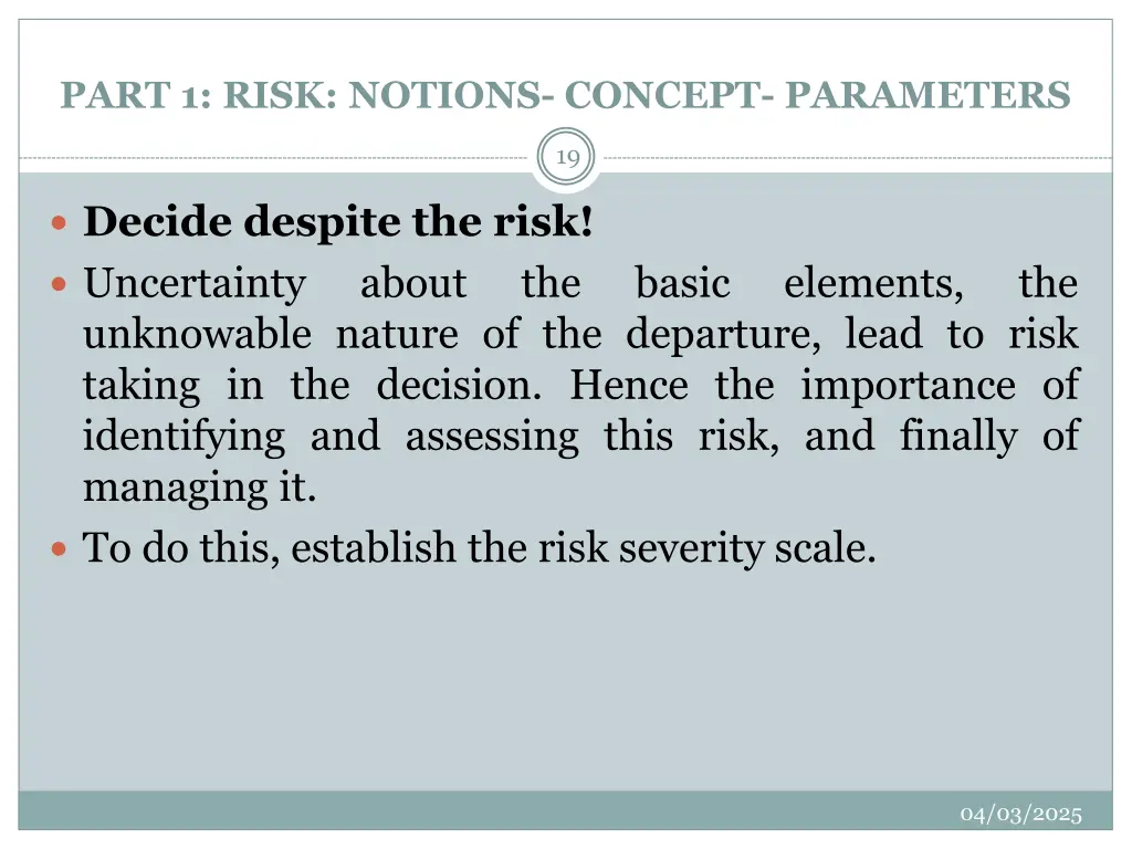 part 1 risk notions concept parameters 17