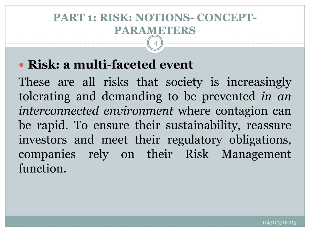 part 1 risk notions concept parameters 4
