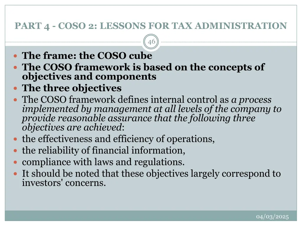 part 4 coso 2 lessons for tax administration 3