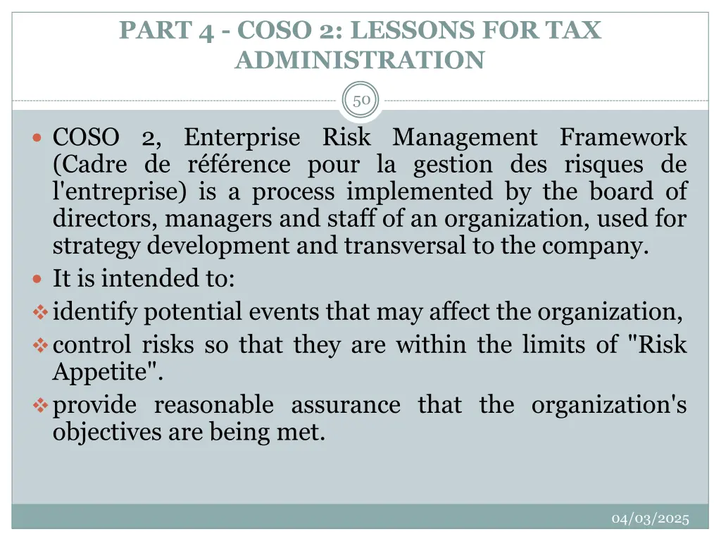 part 4 coso 2 lessons for tax administration 7