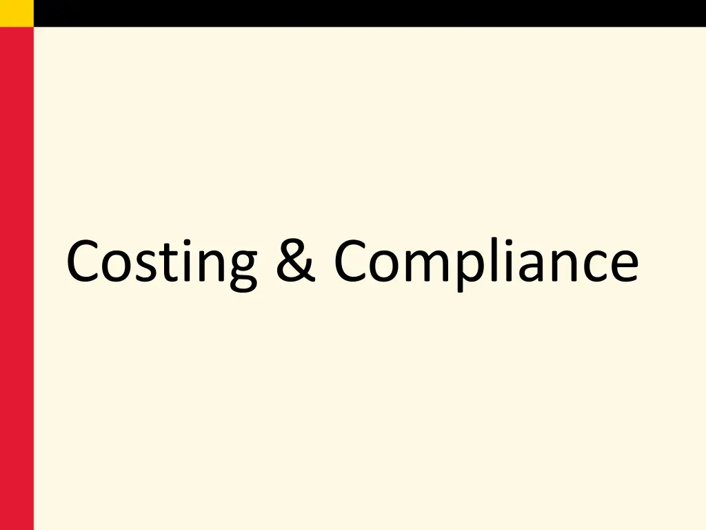 costing compliance