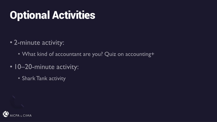 optional activities