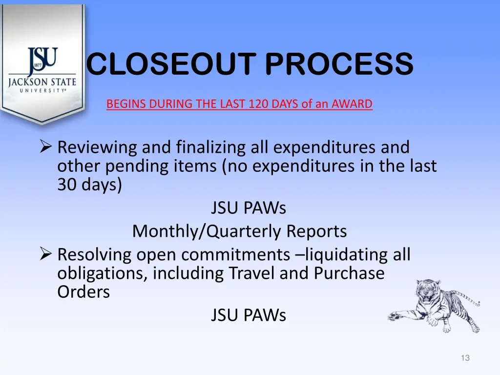 closeout process 1