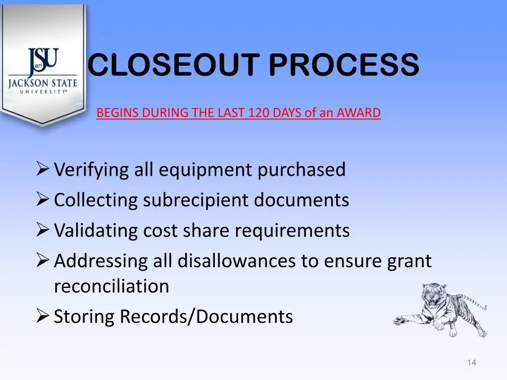 closeout process 2