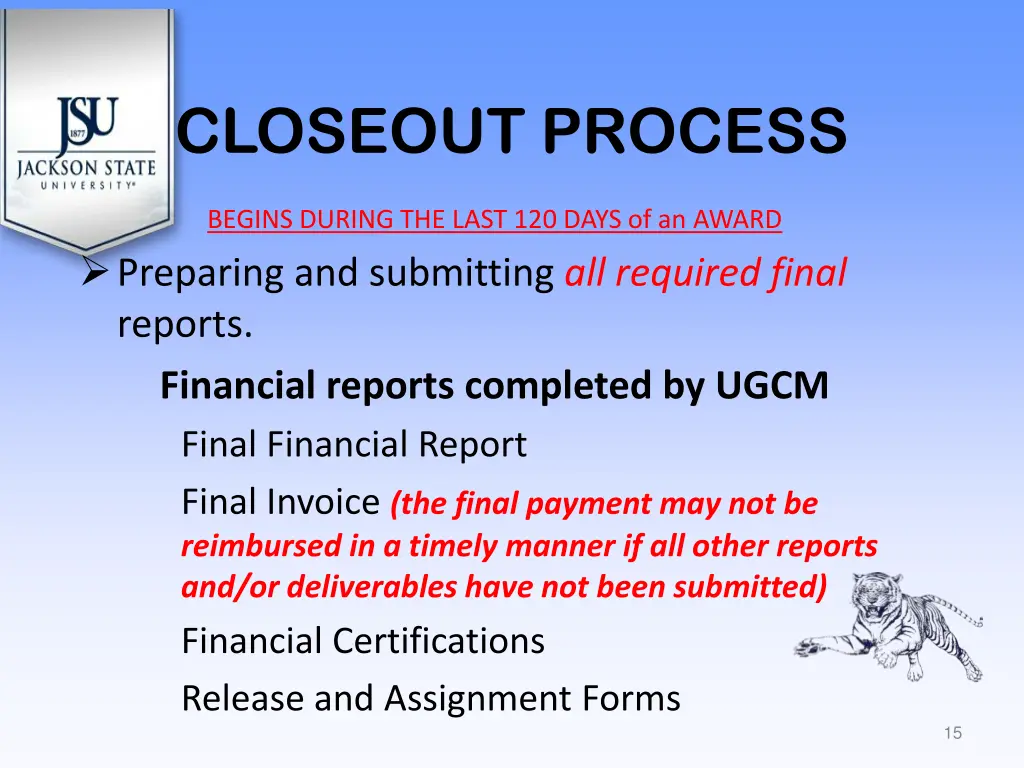 closeout process 3