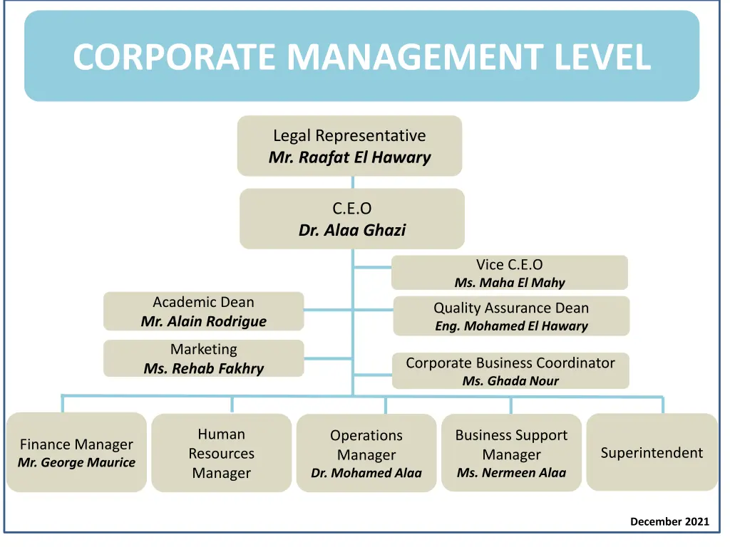 corporate management level