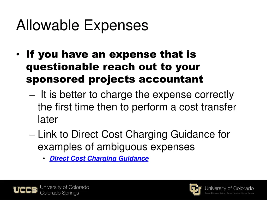allowable expenses