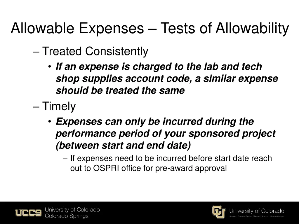 allowable expenses tests of allowability 1