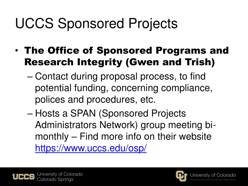 uccs sponsored projects
