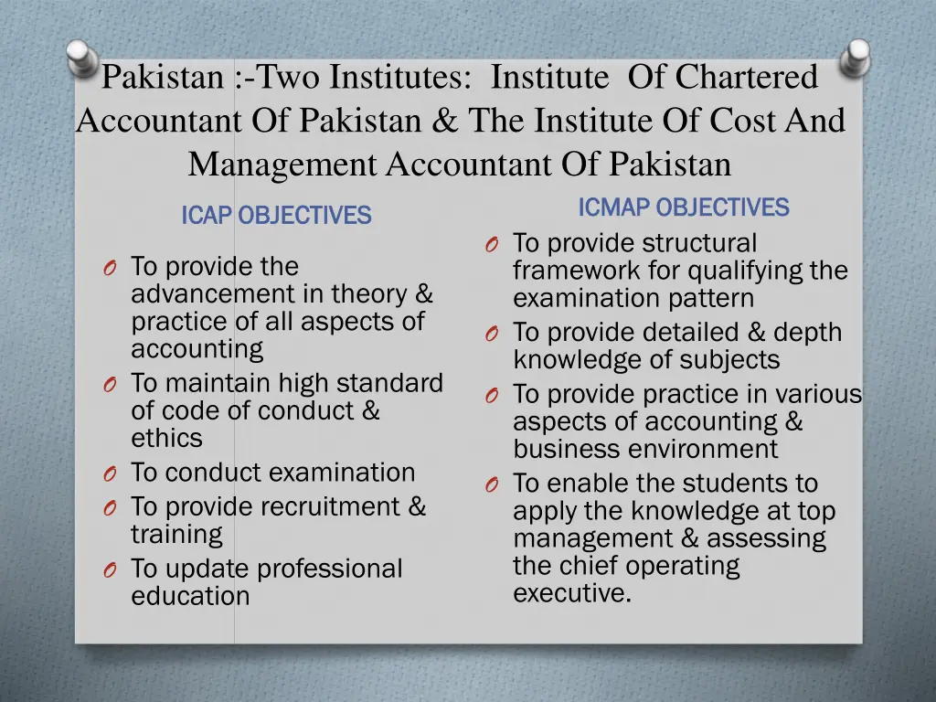pakistan two institutes institute of chartered