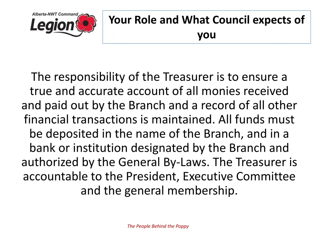 your role and what council expects of you
