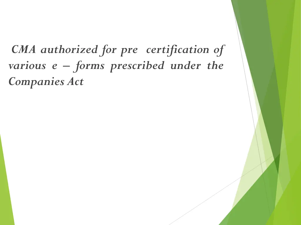 cma authorized for pre certification of various