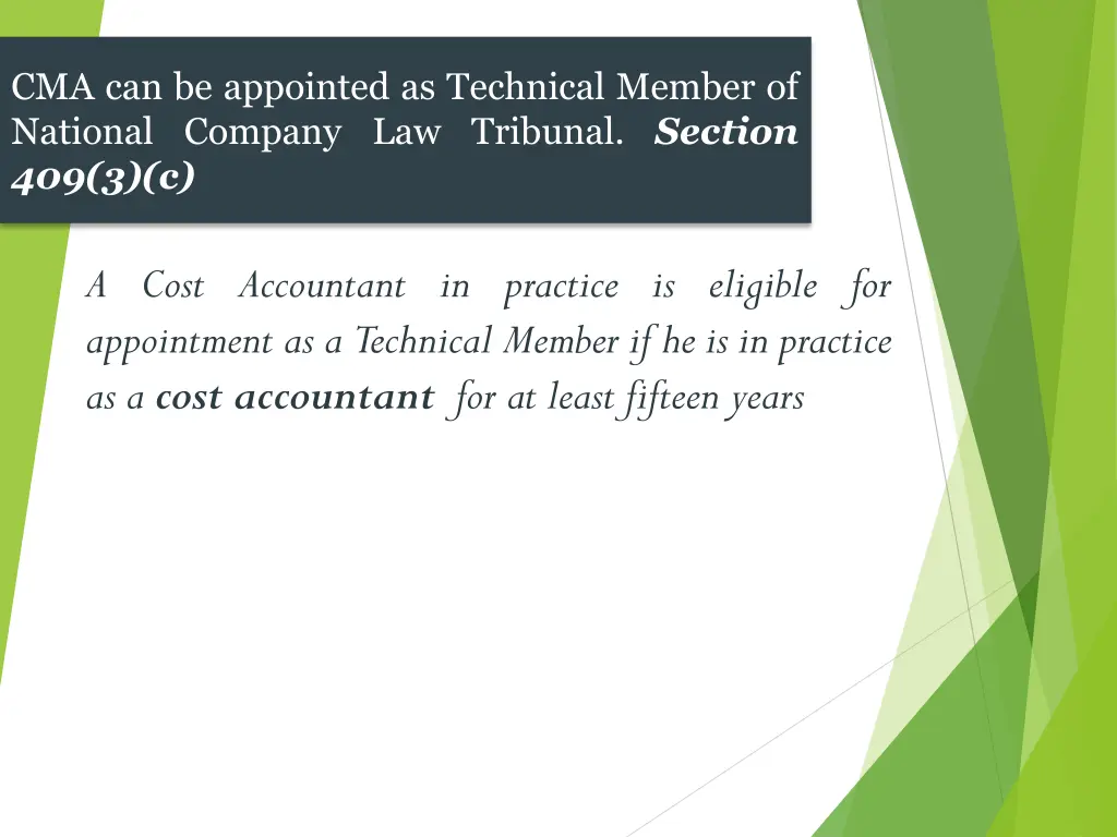 cma can be appointed as technical member