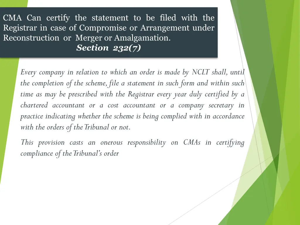 cma can certify the statement to be filed with