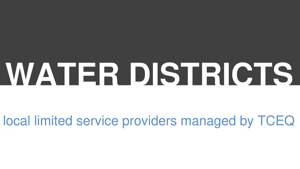 water districts