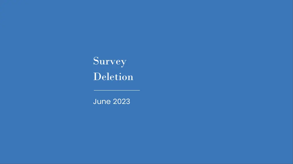 survey deletion