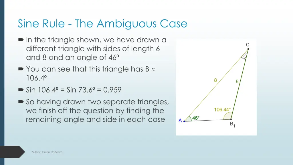 sine rule the ambiguous case 3