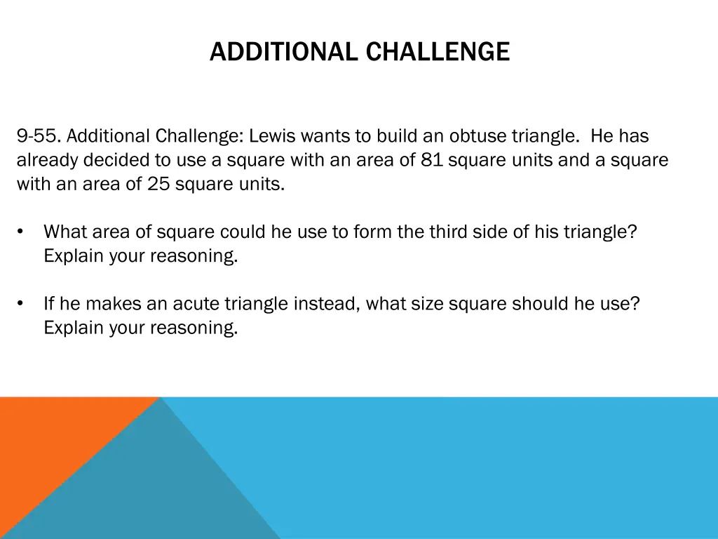 additional challenge