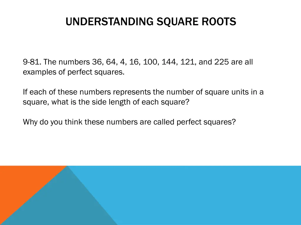 understanding square roots 1
