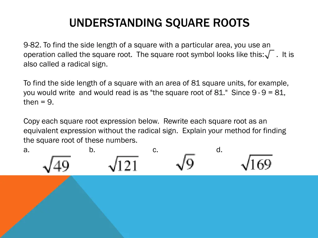 understanding square roots 2