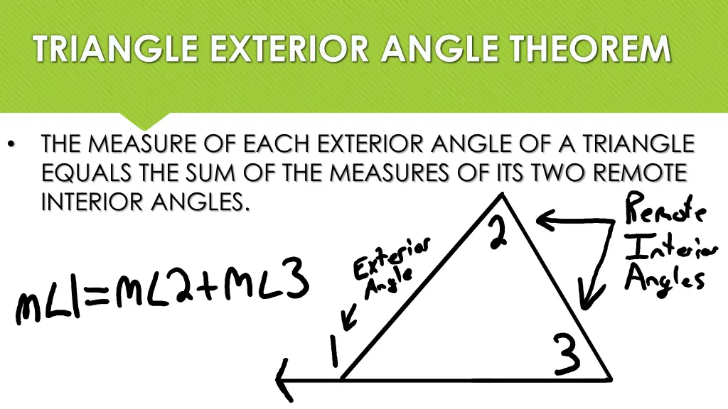 triangle exterior angle theorem