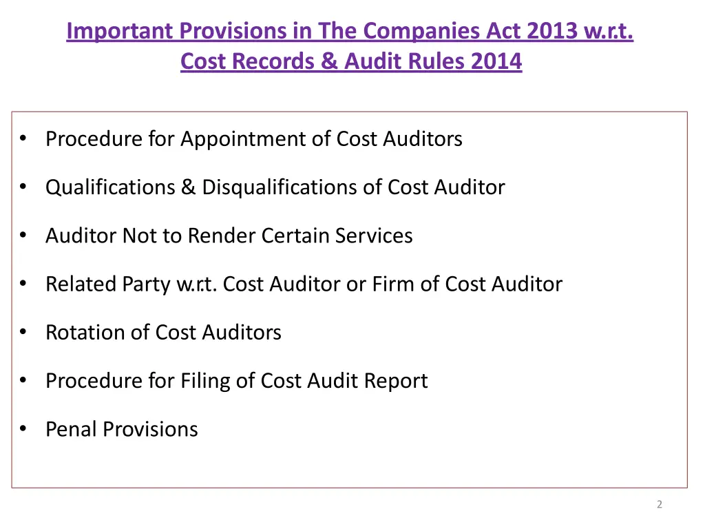 important provisions in the companies act 2013