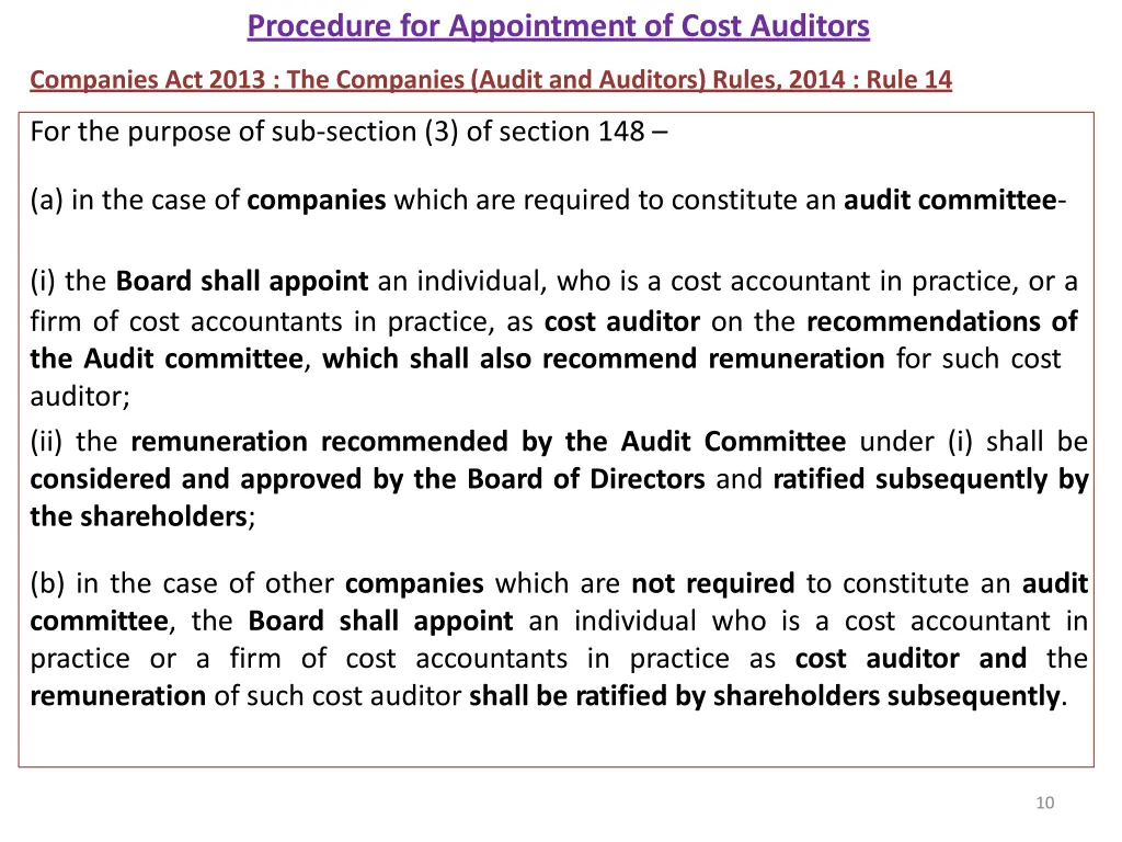 procedure for appointment of cost auditors 1