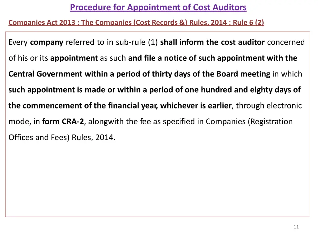 procedure for appointment of cost auditors 2
