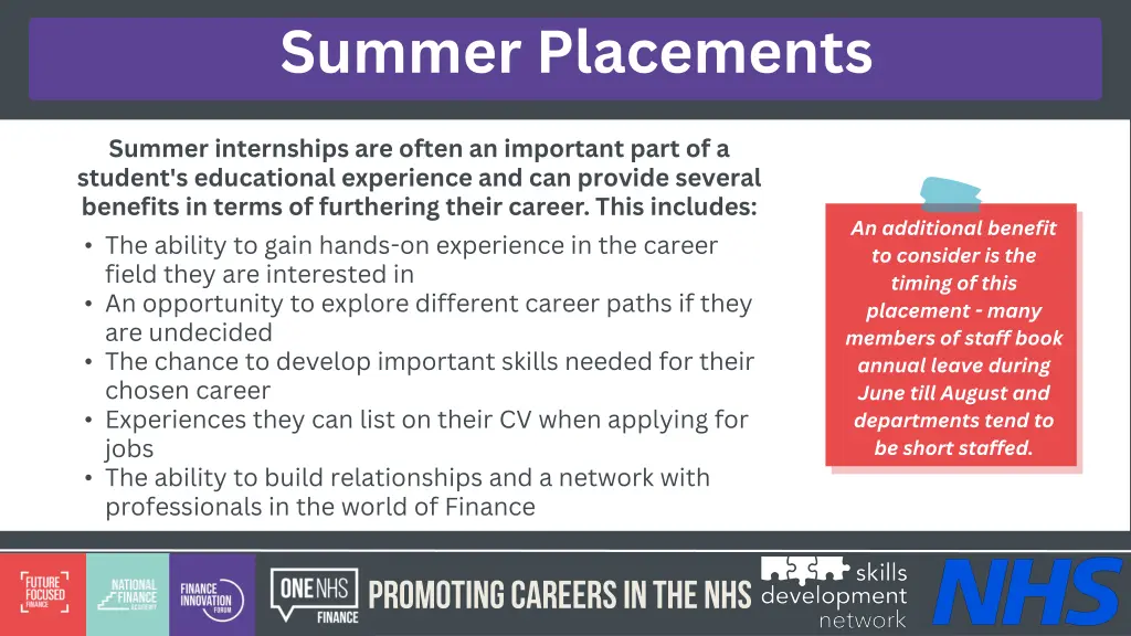 summer placements