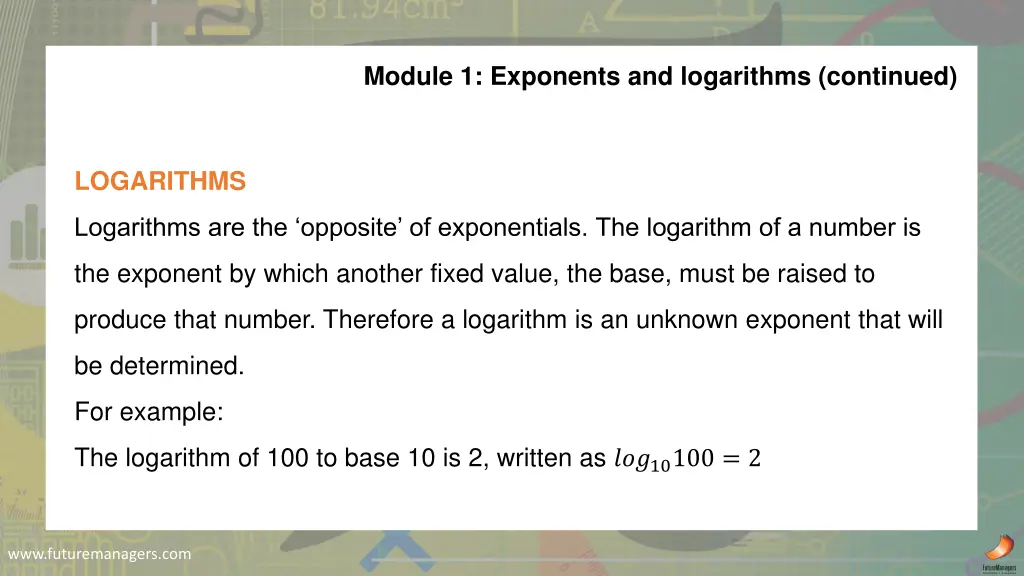 module 1 exponents and logarithms continued