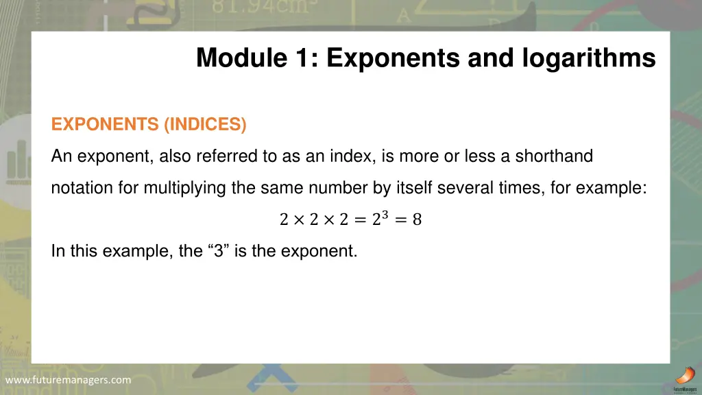 module 1 exponents and logarithms
