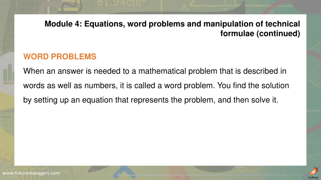 module 4 equations word problems and manipulation 1